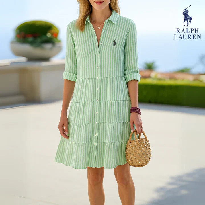 Robe Chemise Rayée Élégance Décontractée – R&L™ Collection Été