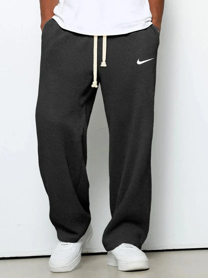 Pantalon Décontracté à Texture Gaufrée