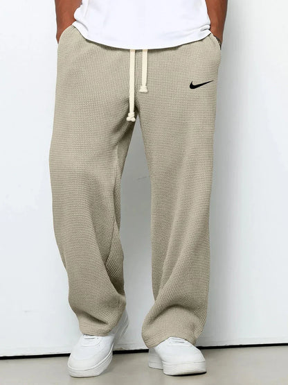 Pantalon Décontracté à Texture Gaufrée