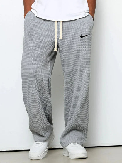 Pantalon Décontracté à Texture Gaufrée