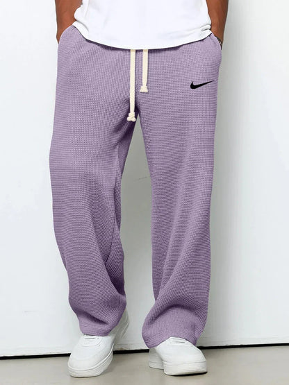 Pantalon Décontracté à Texture Gaufrée